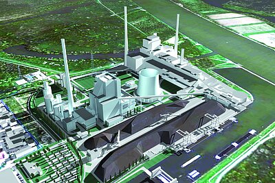 3D Modell eines Dampfkraftwerks