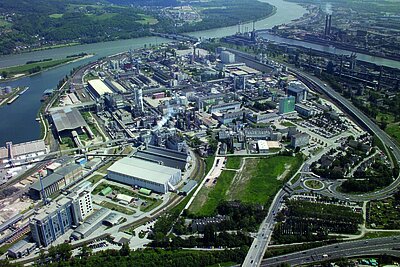 Chemiepark Linz in Vogelperspektive