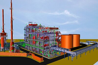 3D Modell einer Propanentasphaltierungsanlage