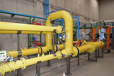 Innenansicht auf Erdgasreduzierstation