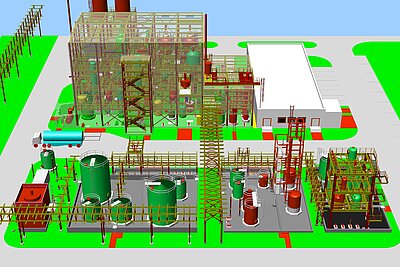 3D Rendering einer Bisphenol-TMC-Anlage