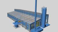 3D-view of the CATPOL plant at the Mitteldeutsches Paraffinwerk Webau GmbH at Webau / Germany