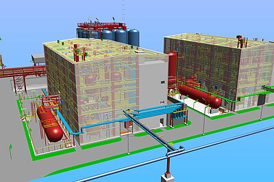 3D Rendering einer Bisphenolanlage